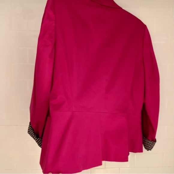 Worthington Hot pink with Black and White Checkered Lining Blazer Size 1X - Picture 5 of 8